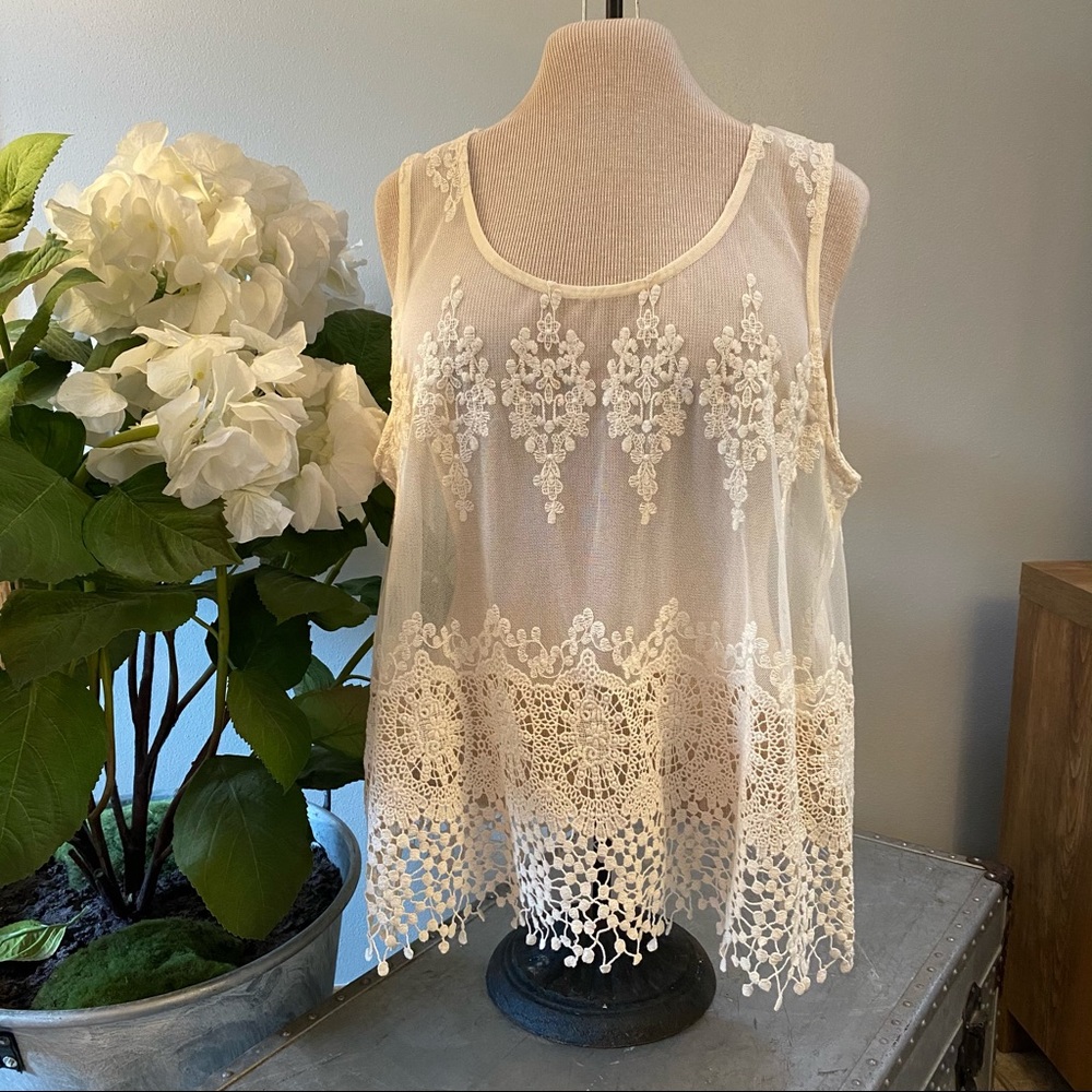 NWT Blu Pepper lace tank top